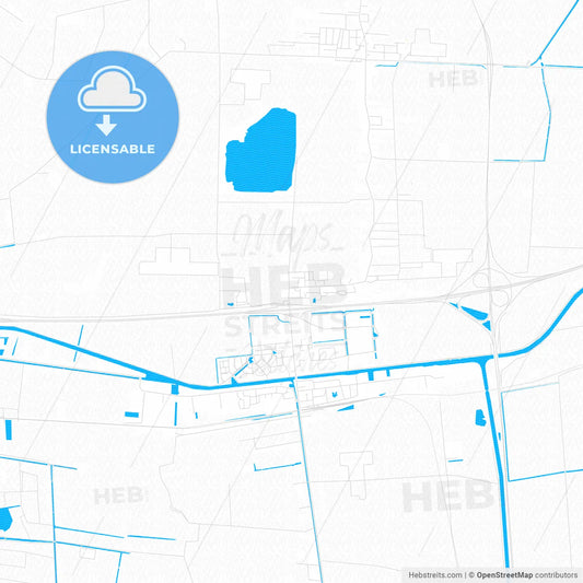 Midden-Groningen, Netherlands PDF vector map with water in focus