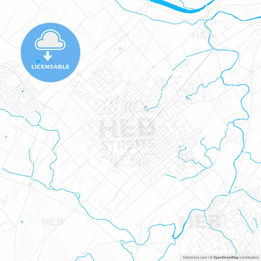 Napier-Hastings, New Zealand PDF vector map with water in focus