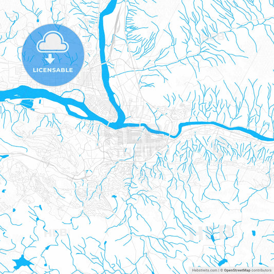 Kamloops, Canada PDF vector map with water in focus