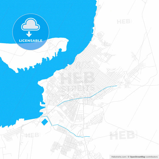 La Paz, Mexico PDF vector map with water in focus