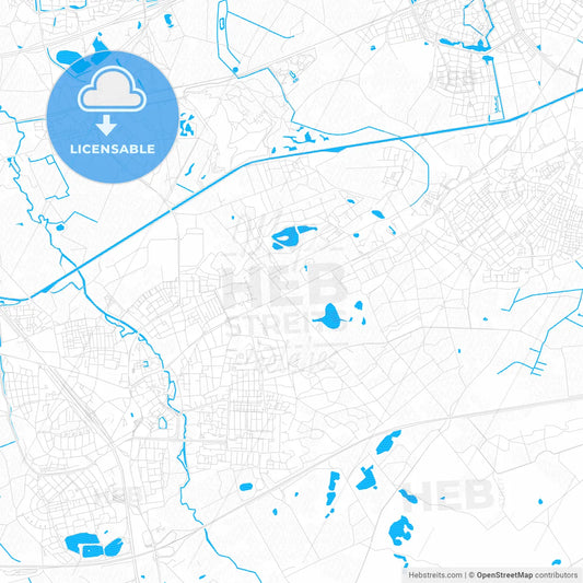 Geldrop-Mierlo, Netherlands PDF vector map with water in focus