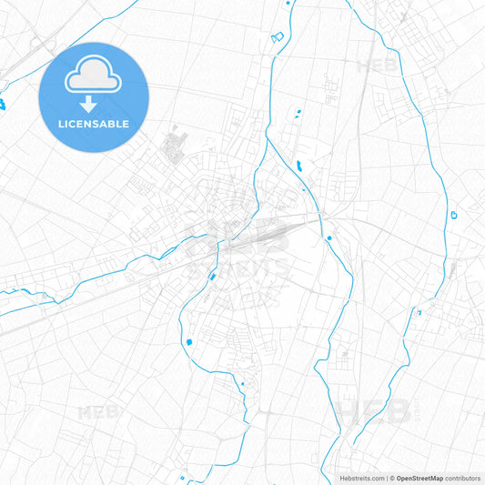 Euskirchen, Germany PDF vector map with water in focus