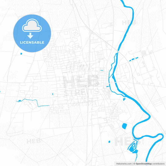 Neustadt am Rubenberge, Germany PDF vector map with water in focus