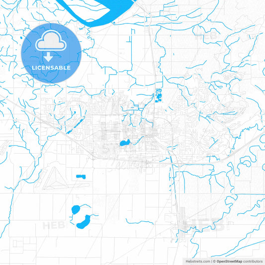 Abbotsford, Canada PDF vector map with water in focus
