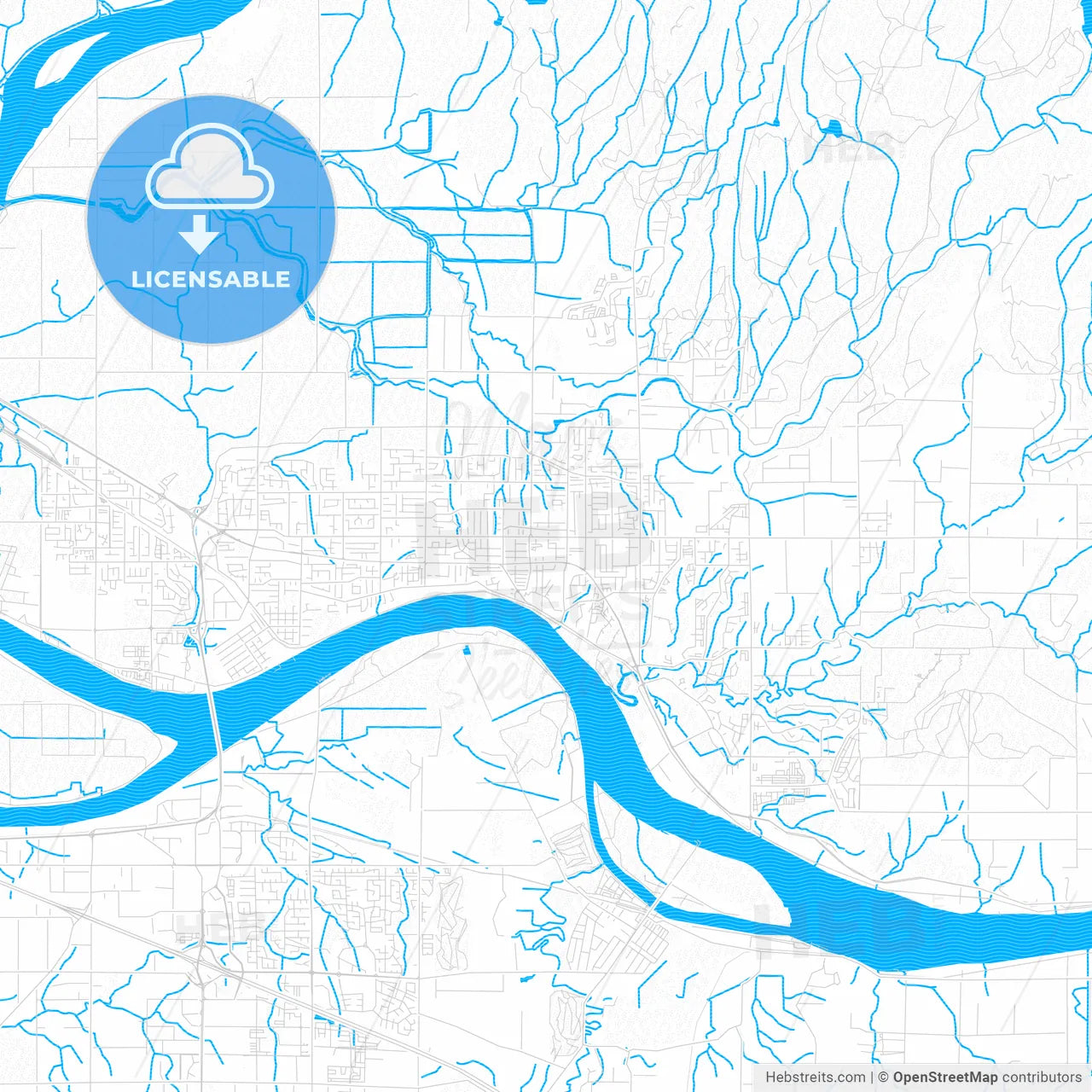 Maple Ridge, Canada PDF vector map with water in focus