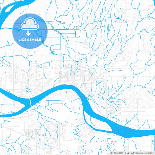 Maple Ridge, Canada PDF vector map with water in focus