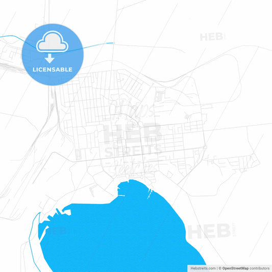 Balqash, Kazakhstan PDF vector map with water in focus