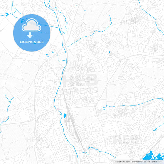 Beeston and Stapleford, England PDF vector map with water in focus