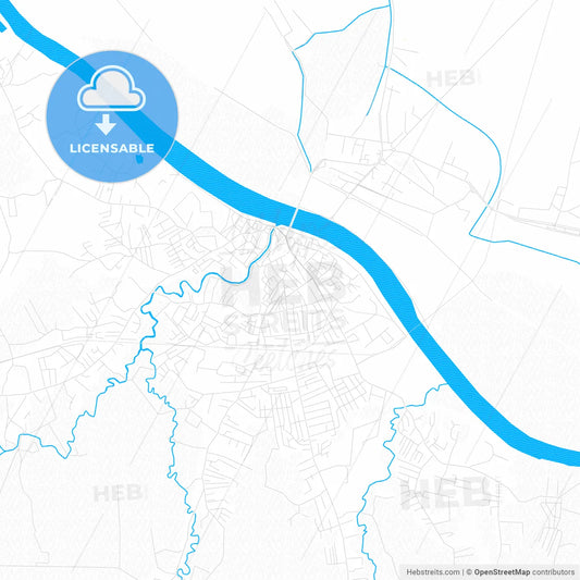 Brčko, Bosnia and Herzegovina PDF vector map with water in focus