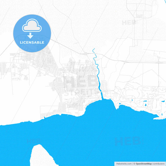 La Romana, Dominican Republic PDF vector map with water in focus