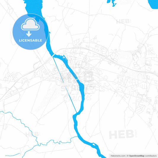 Athlone, Ireland PDF vector map with water in focus