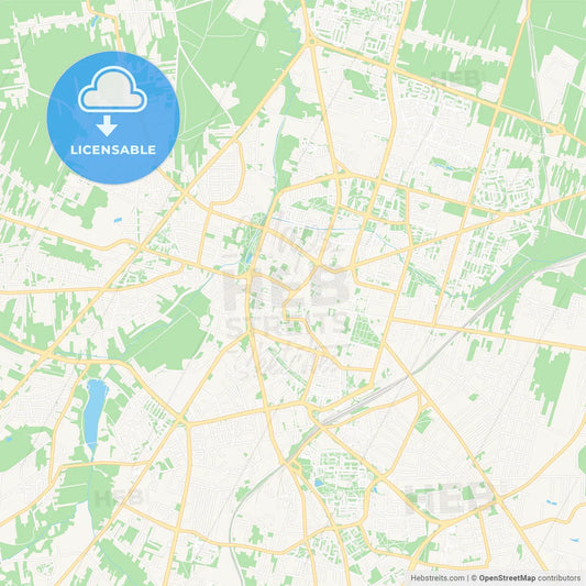 Radom, Poland Vector Map - Classic Colors
