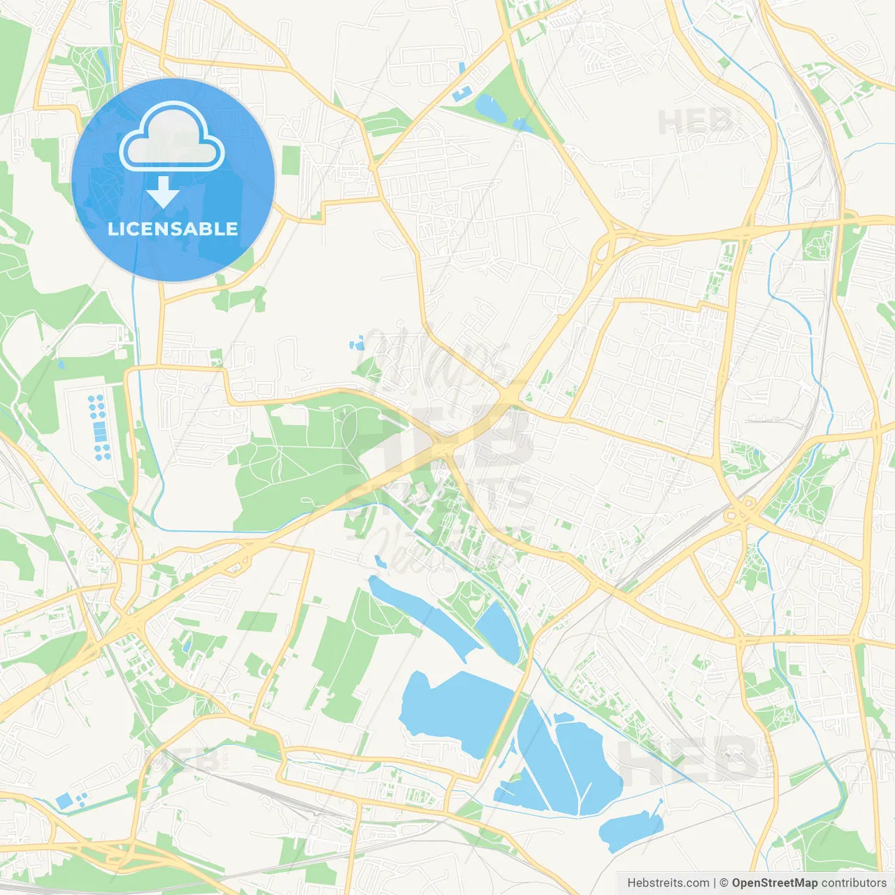 Sosnowiec, Poland Vector Map - Classic Colors