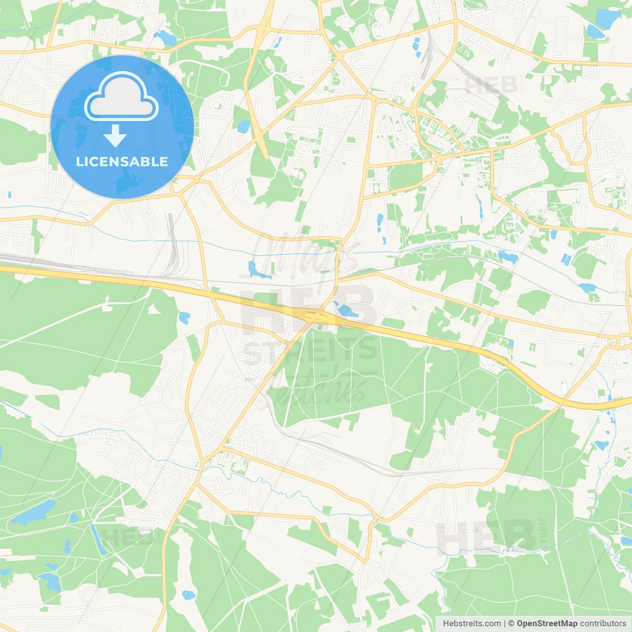 Ruda Slaska, Poland Vector Map - Classic Colors