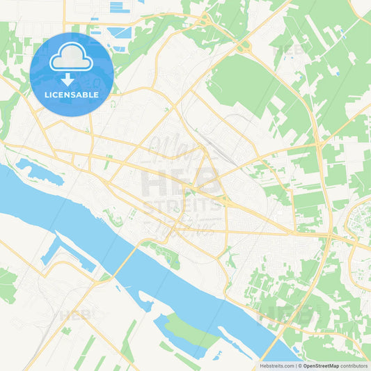 Plock, Poland Vector Map - Classic Colors