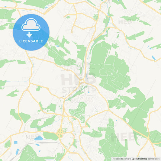 Walbrzych, Poland Vector Map - Classic Colors