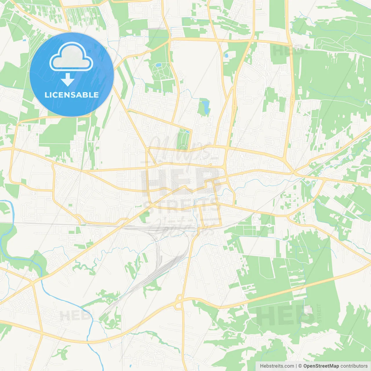 Tarnow, Poland Vector Map - Classic Colors