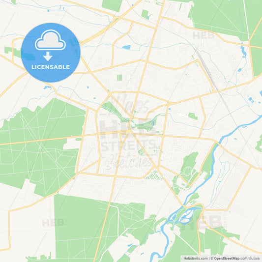 Tomaszow Mazowiecki, Poland Vector Map - Classic Colors