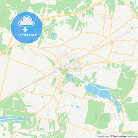 Pruszkow, Poland Vector Map - Classic Colors