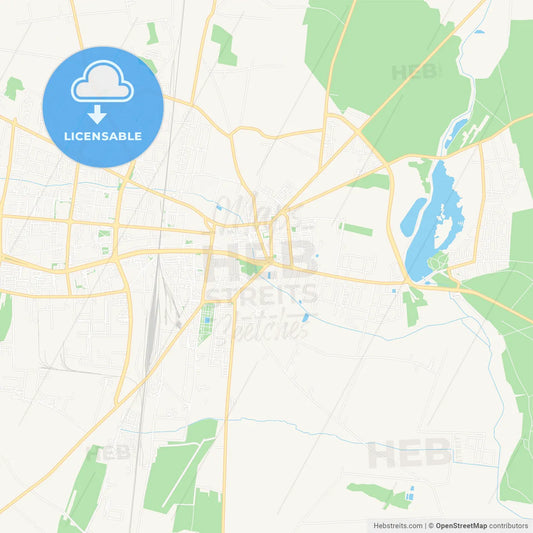 Piotrkow Trybunalski, Poland Vector Map - Classic Colors