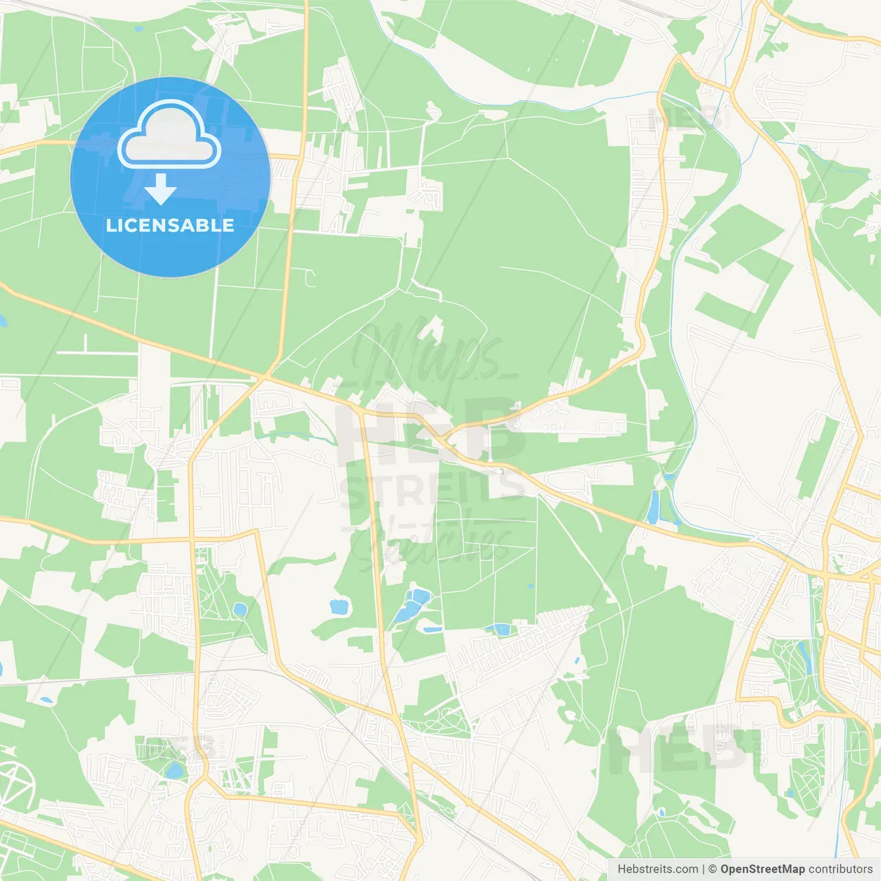 Siemianowice Slaskie, Poland Vector Map - Classic Colors