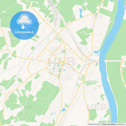Tczew, Poland Vector Map - Classic Colors