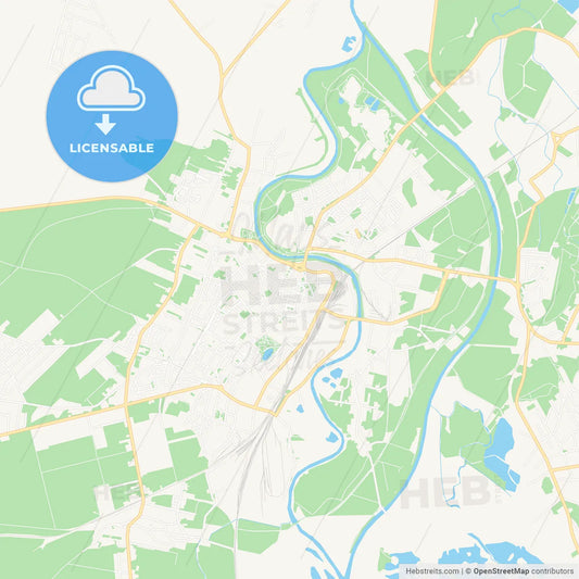 Raciborz, Poland Vector Map - Classic Colors