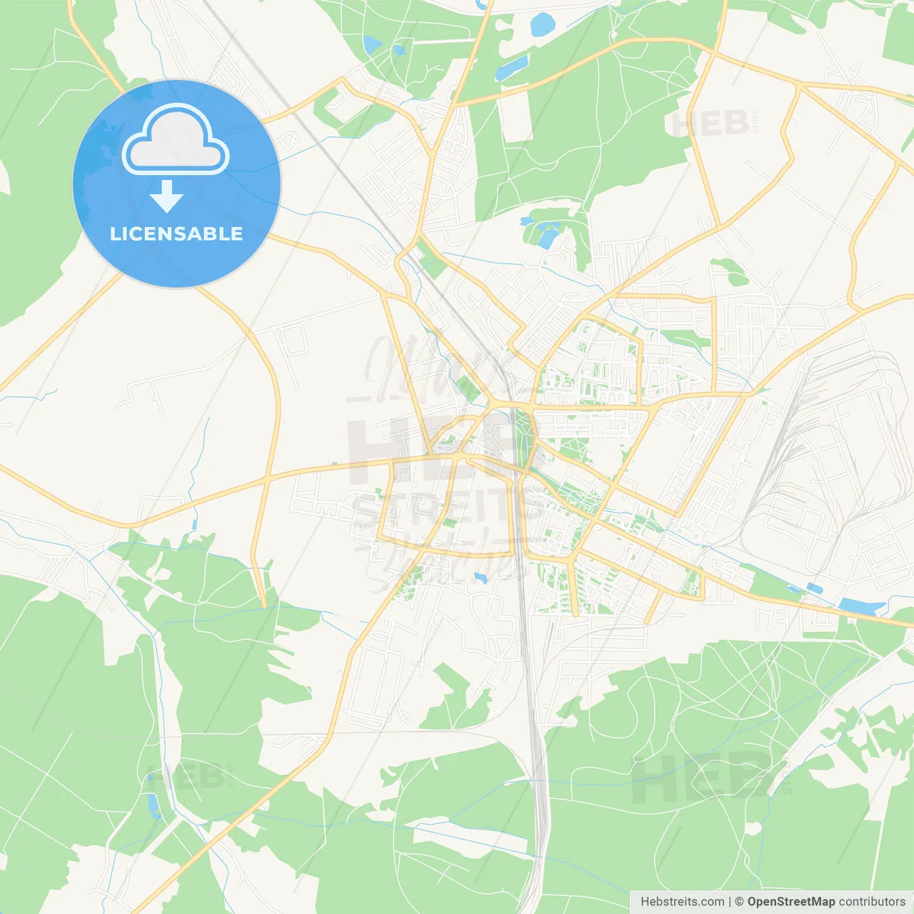 Zawiercie, Poland Vector Map - Classic Colors