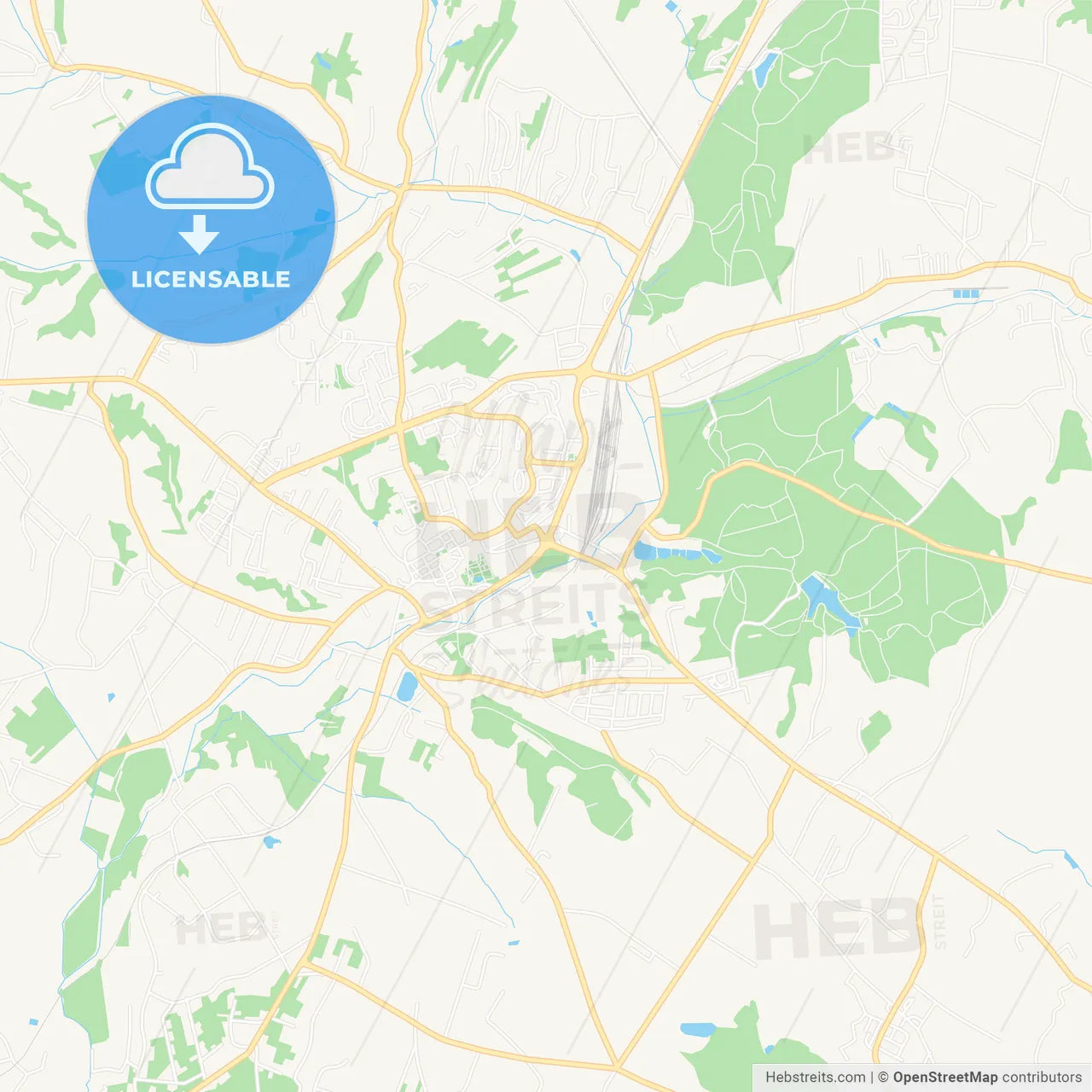 Wodzislaw Slaski, Poland Vector Map - Classic Colors