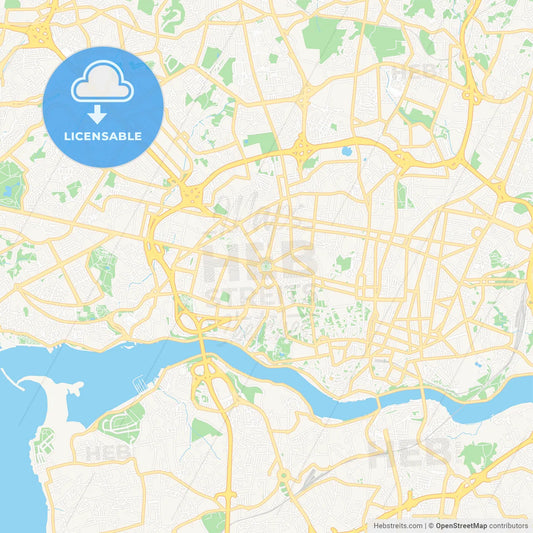 Porto, Portugal Vector Map - Classic Colors