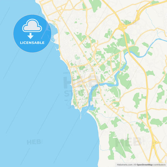 Vila do Conde, Portugal Vector Map - Classic Colors