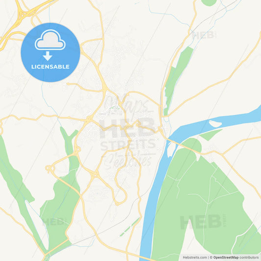 Santarem, Portugal Vector Map - Classic Colors