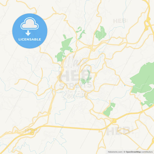 Vila Real, Portugal Vector Map - Classic Colors