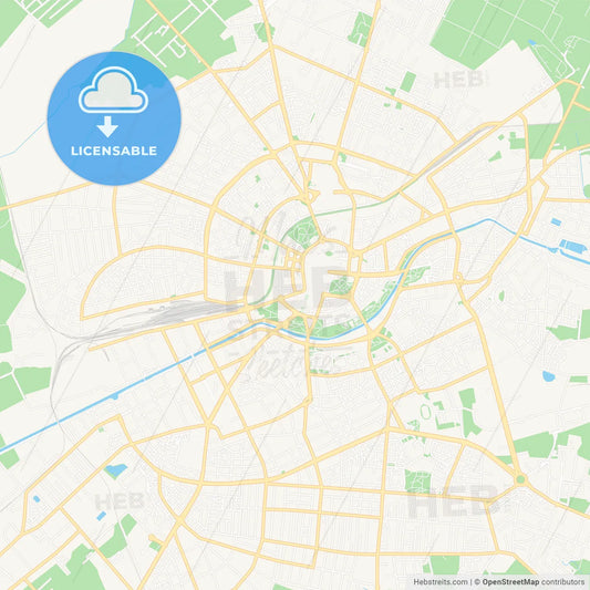 Timisoara, Romania Vector Map - Classic Colors