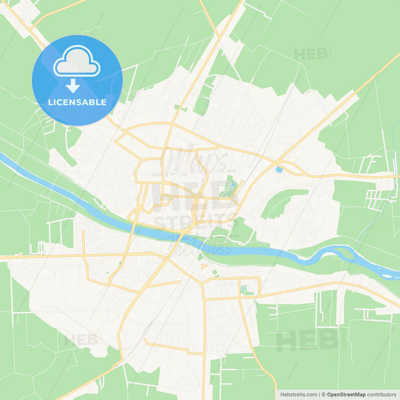 Satu Mare, Romania Vector Map - Classic Colors