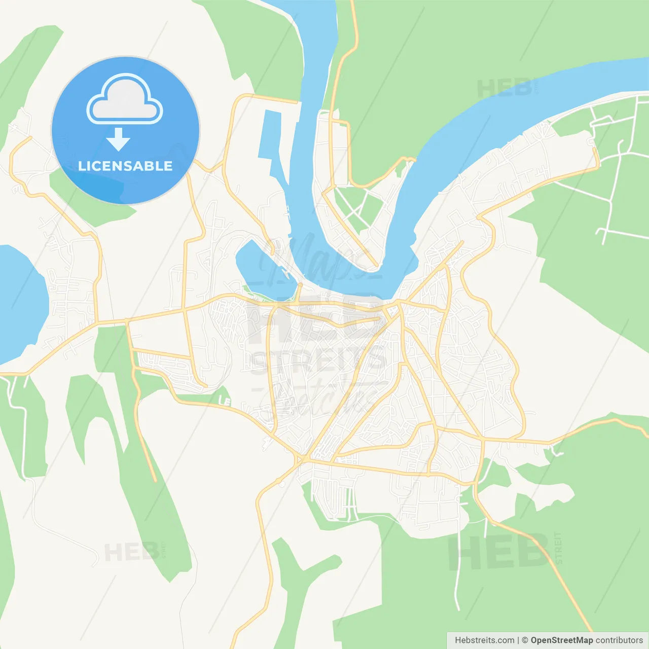 Tulcea, Romania Vector Map - Classic Colors