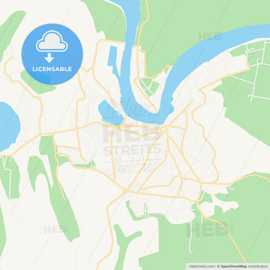 Tulcea, Romania Vector Map - Classic Colors