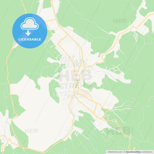 Zalau, Romania Vector Map - Classic Colors