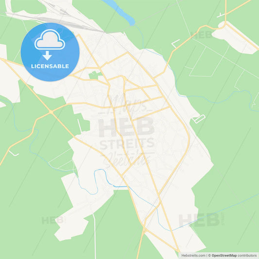 Rosiorii de Vede, Romania Vector Map - Classic Colors