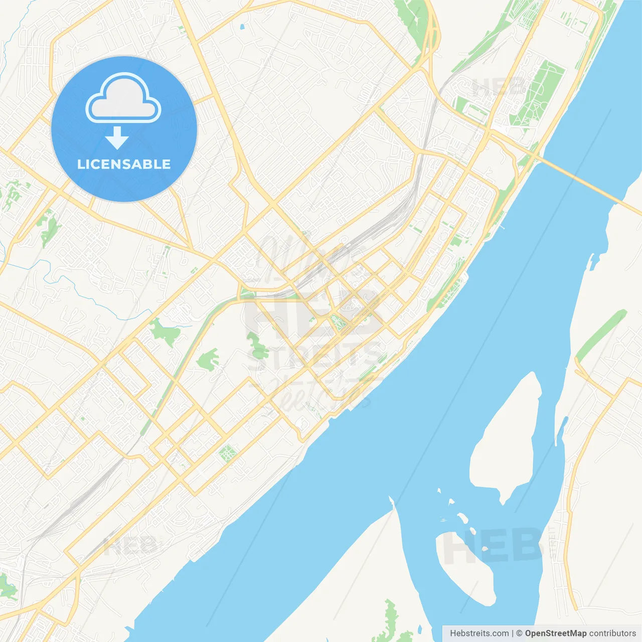 Volgograd, Russia Vector Map - Classic Colors