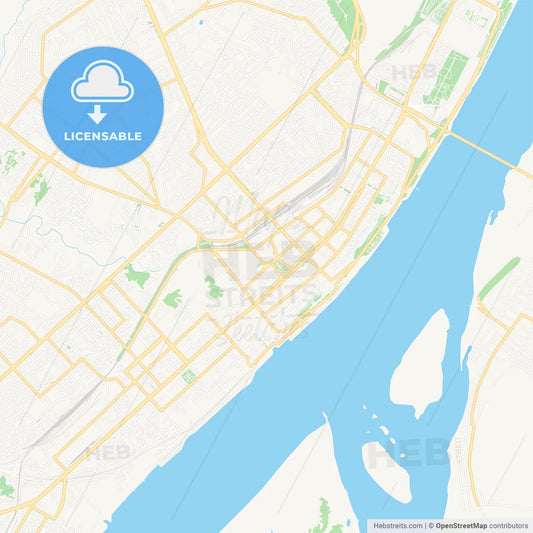 Volgograd, Russia Vector Map - Classic Colors