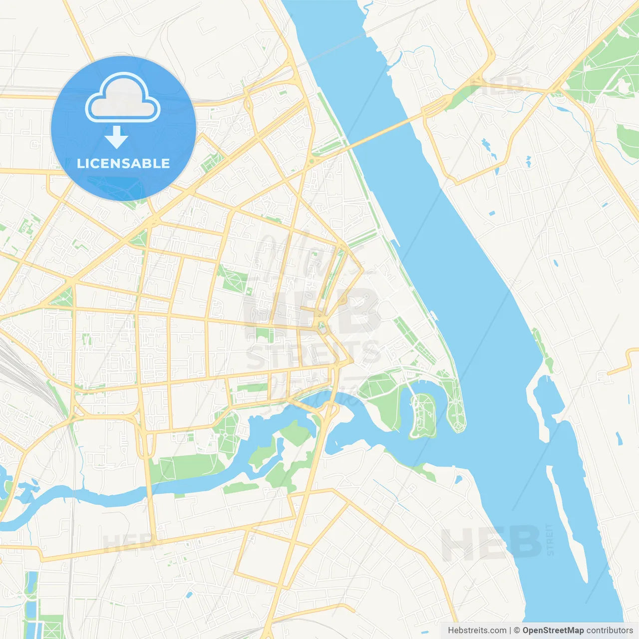 Yaroslavl, Russia Vector Map - Classic Colors