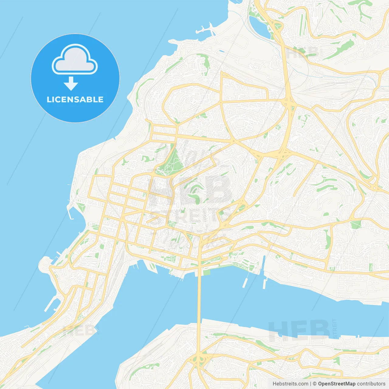 Vladivostok, Russia Vector Map - Classic Colors