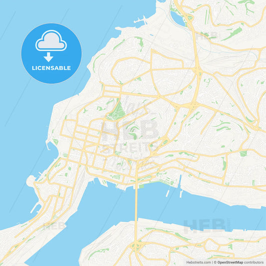 Vladivostok, Russia Vector Map - Classic Colors