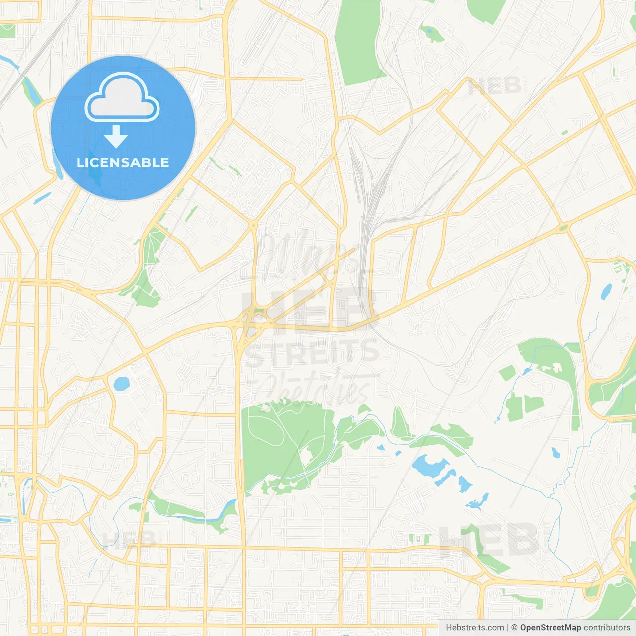 Tomsk, Russia Vector Map - Classic Colors