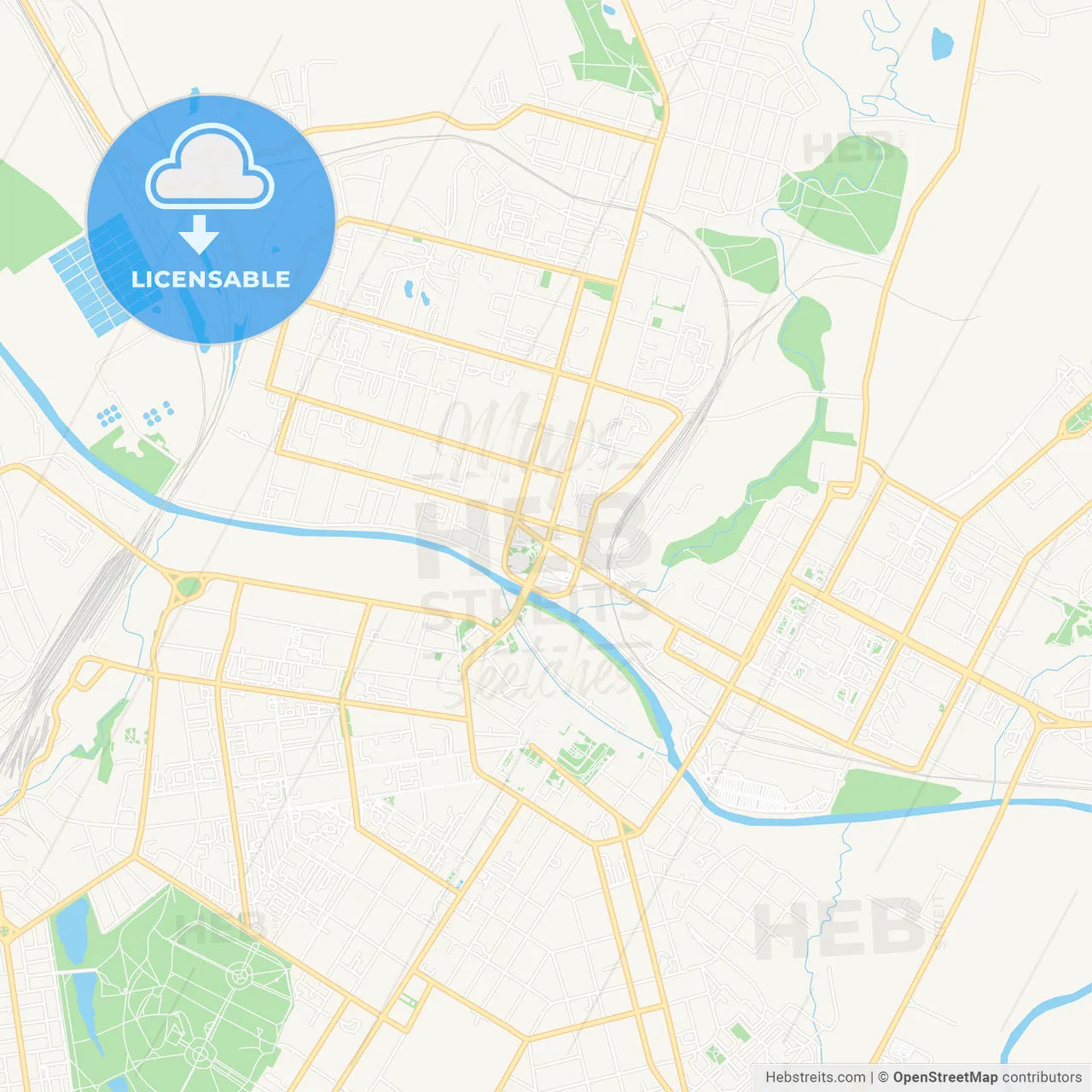 Tula, Russia Vector Map - Classic Colors