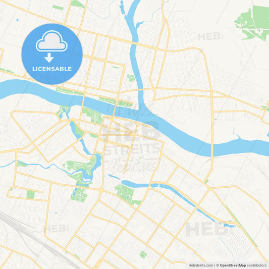 Tver, Russia Vector Map - Classic Colors