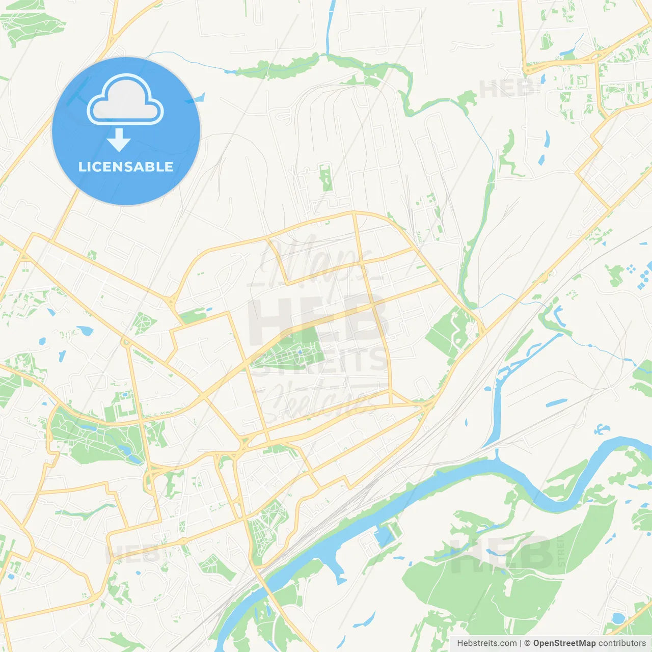 Vladimir, Russia Vector Map - Classic Colors