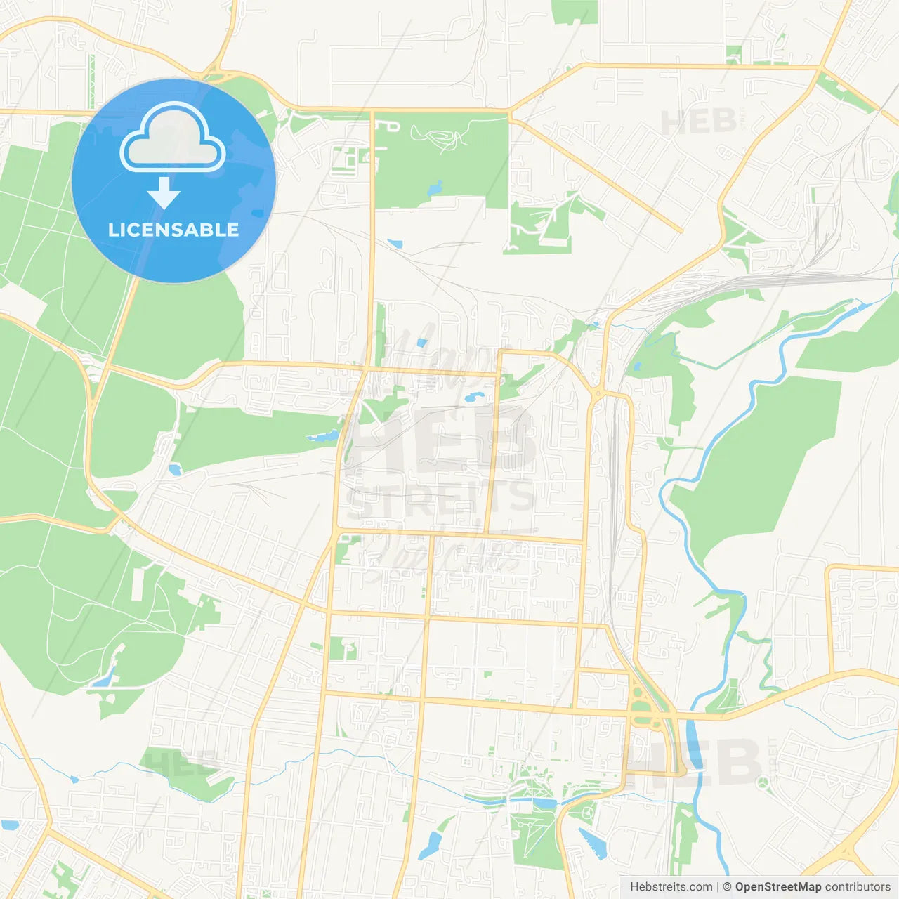 Saransk, Russia Vector Map - Classic Colors