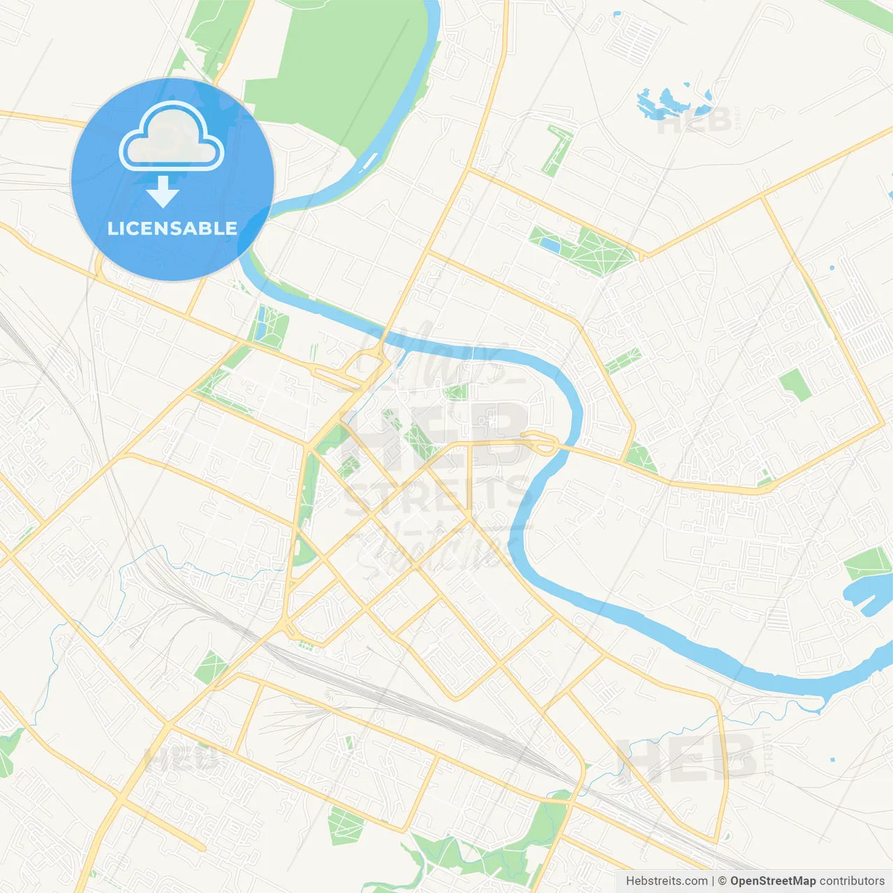 Vologda, Russia Vector Map - Classic Colors